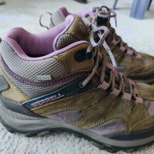 Merrell Salida Brindle Mid Women's Size 7 Hiking Boots J48322 MDRY Leather - EUC